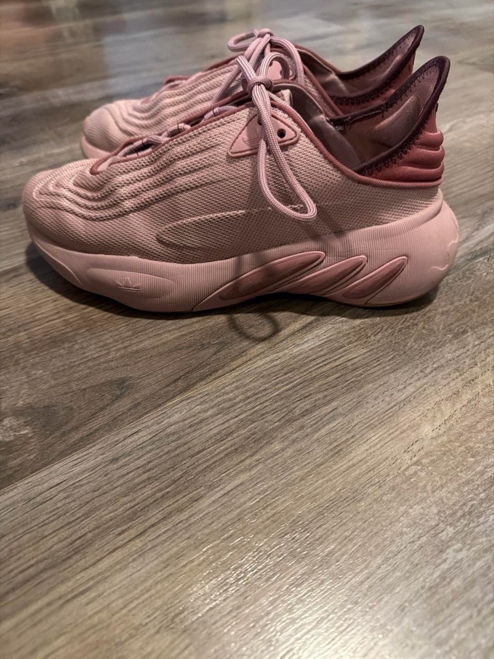 adidas Women's Dusty Pink Knit Lace-Up Sneakers